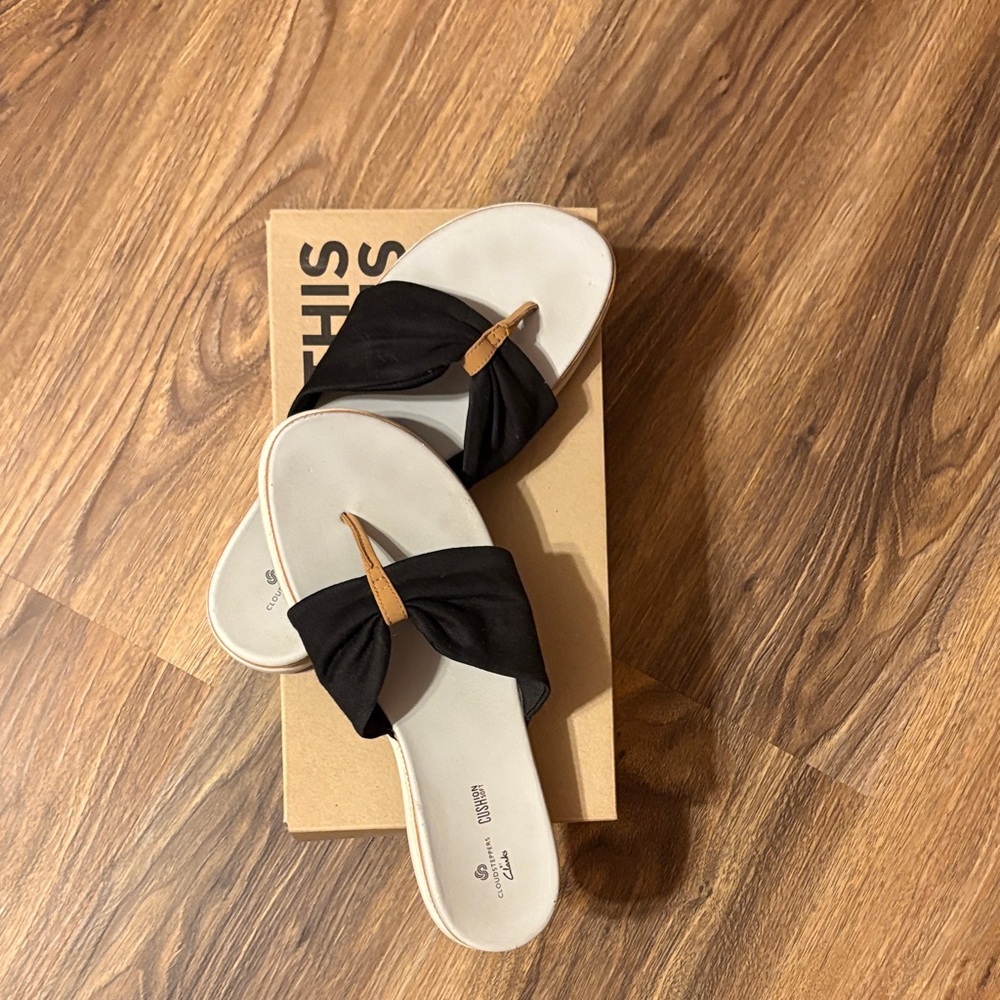Clarks Black and White Women's Sandals